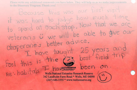 Teacher Testimonial: best field trip re: habitats