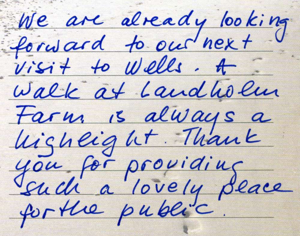 Testimonial: "A walk at Laudholm Farm is always a highlight..." From Joanne and Martin, Wells, Maine