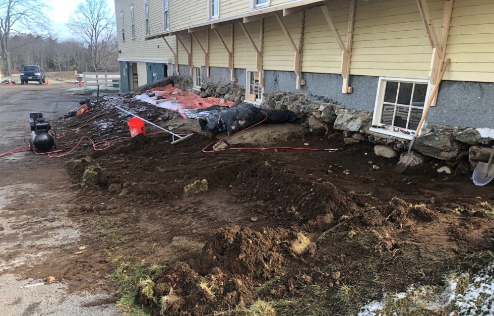 Barn drainage project 2023 - prepare the berm. PMD