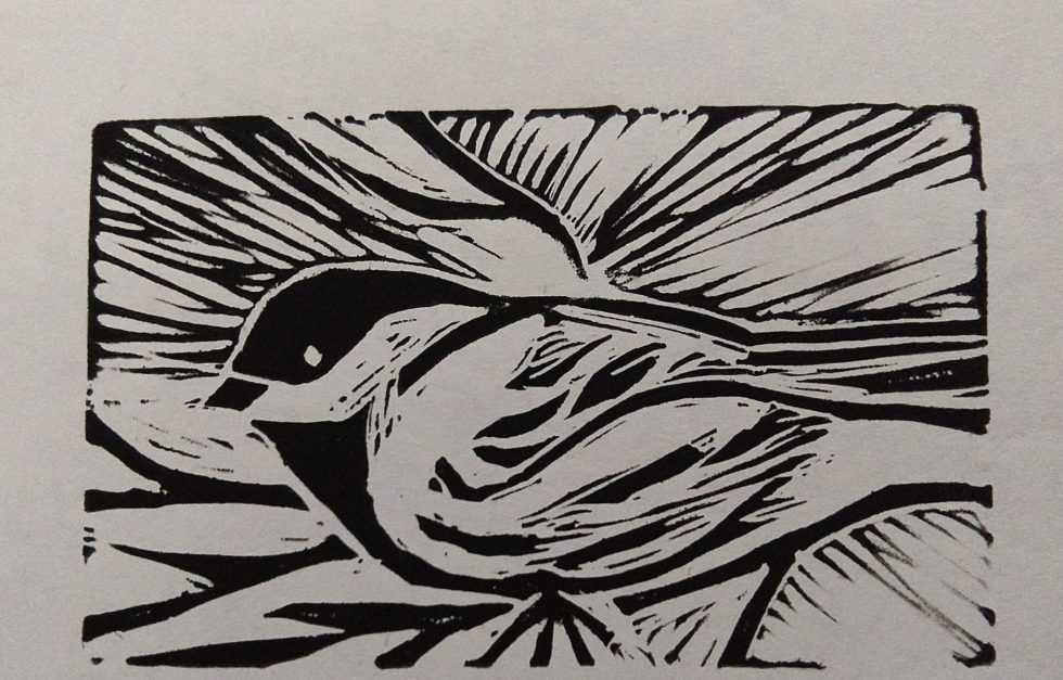 Block Printing Chickadee