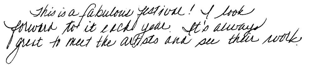 Testimonial: "This is a fabulous festival"