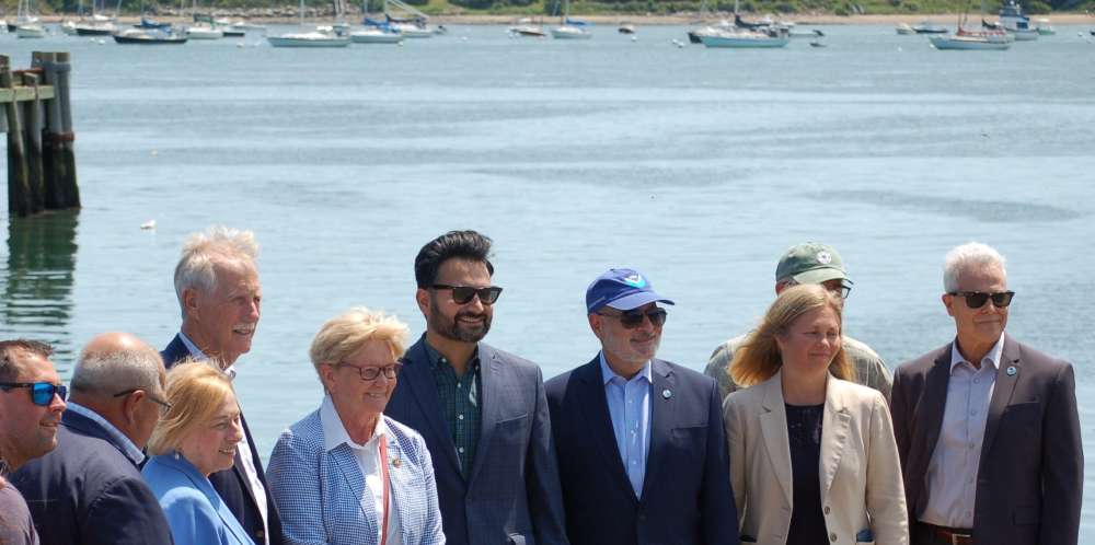 VIPs on Portland fish pier