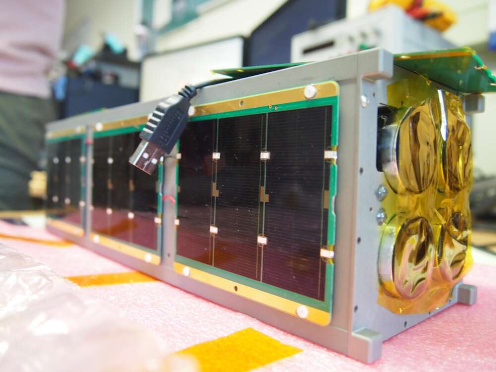 MESAT1 on the lab bench at the University of Maine.