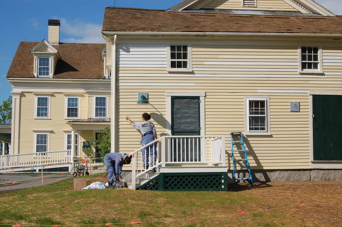The weather is warm and dry enough by May for painting to get done.