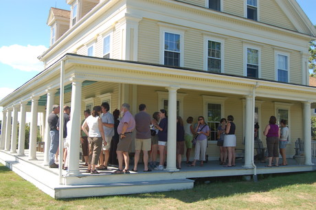 Teachers on the farmhouse porch