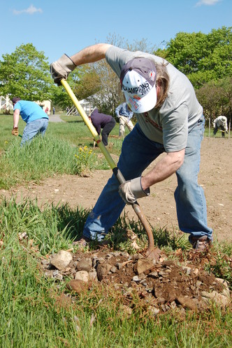 Laboring on the edge of the garden
