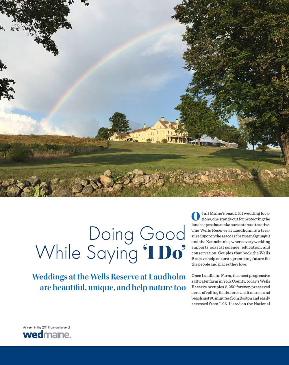 First page of WedMaine spread 